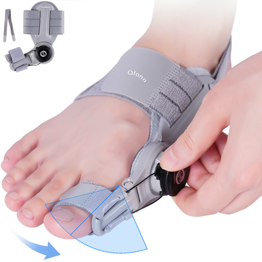 Bunion Corrector for Women Men Big Toe, Adjustable Knob Bunion Splint for Bunion Relief, Orthopedic Toe Straightener with Anti-slip Heel Strap and Silicone Pad, Suitable for Left and Right Feet